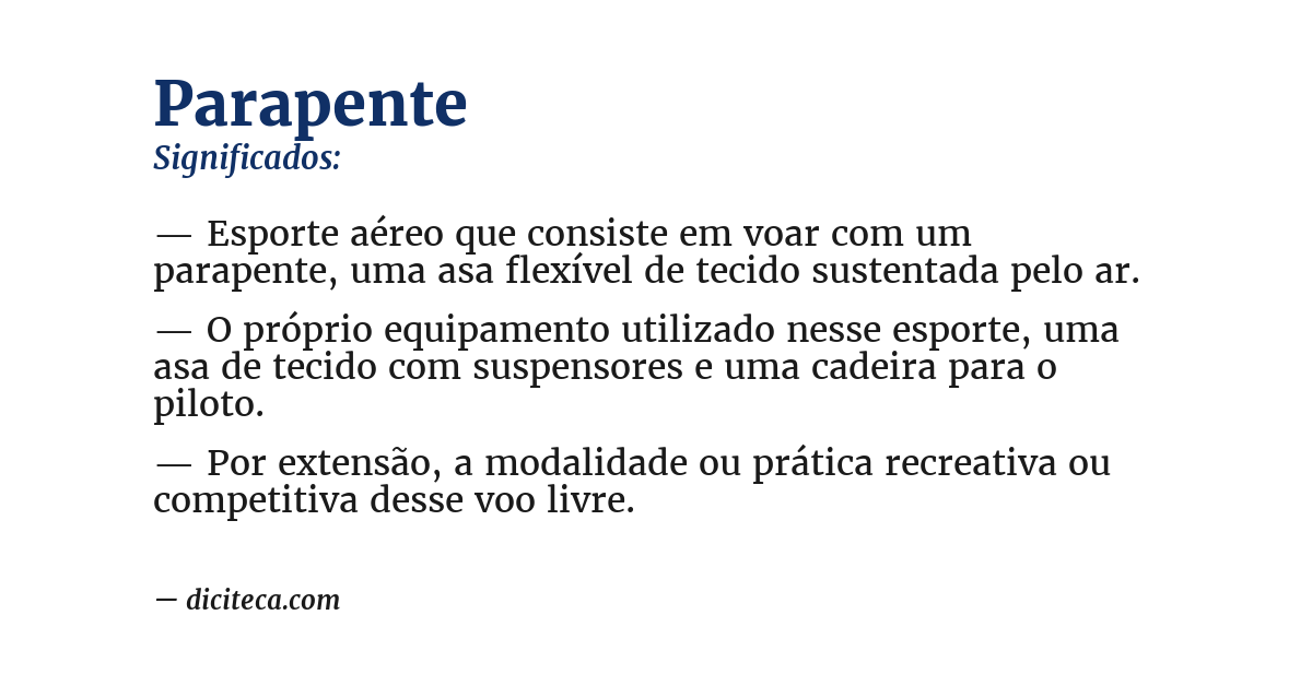 Significado de parapente