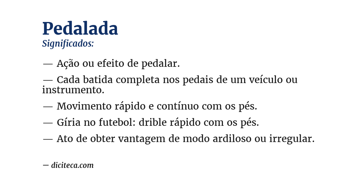 Significado de pedalada