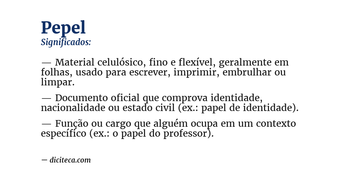 Significado de pepel
