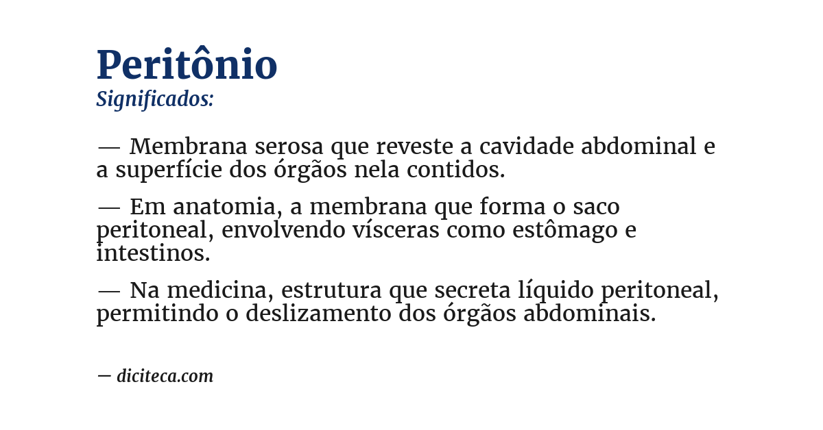 Significado de peritônio