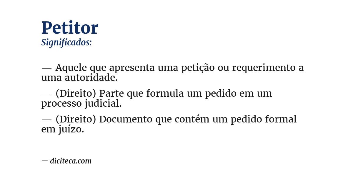 Significado de petitor