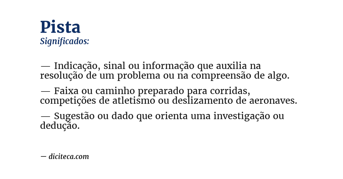 Significado de pista
