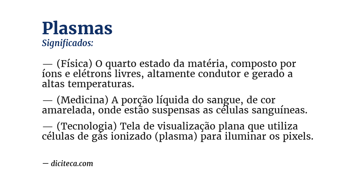 Significado de plasmas