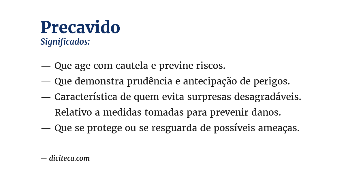 Significado de precavido