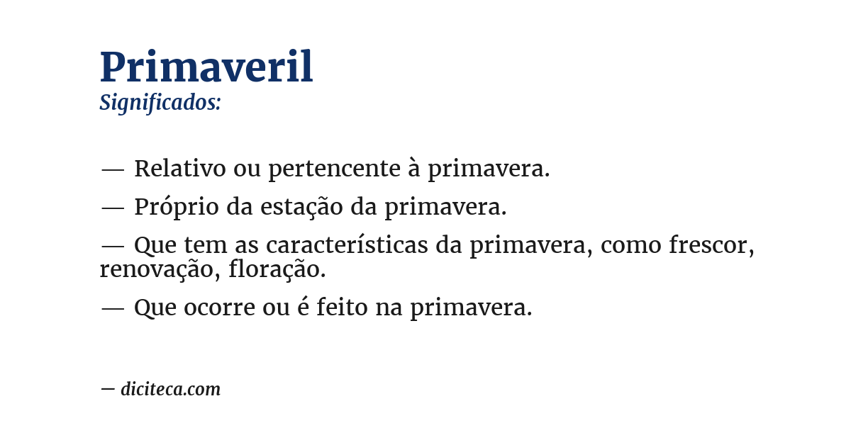 Significado de primaveril