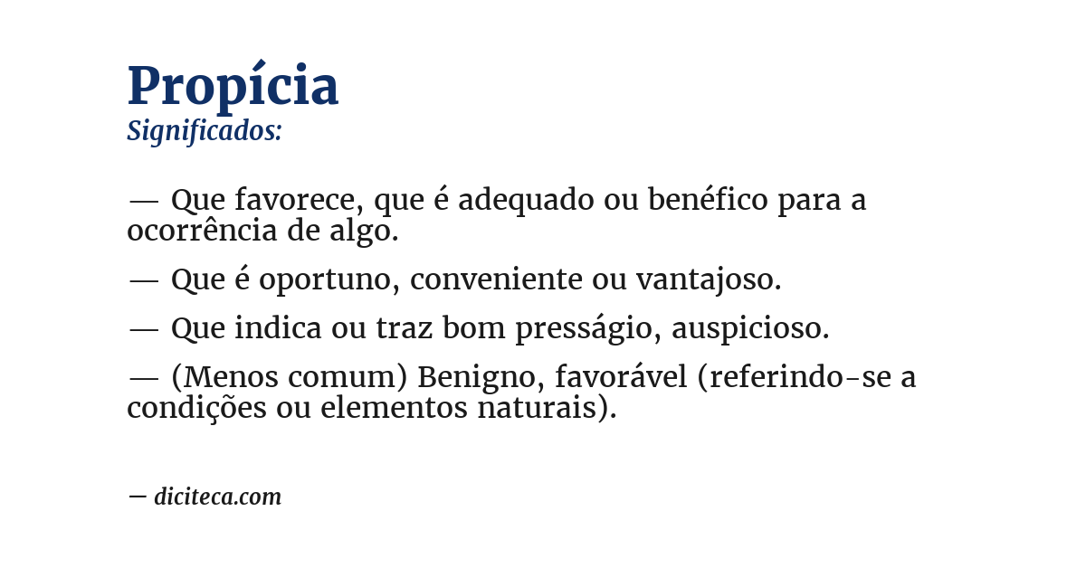 Significado de propícia