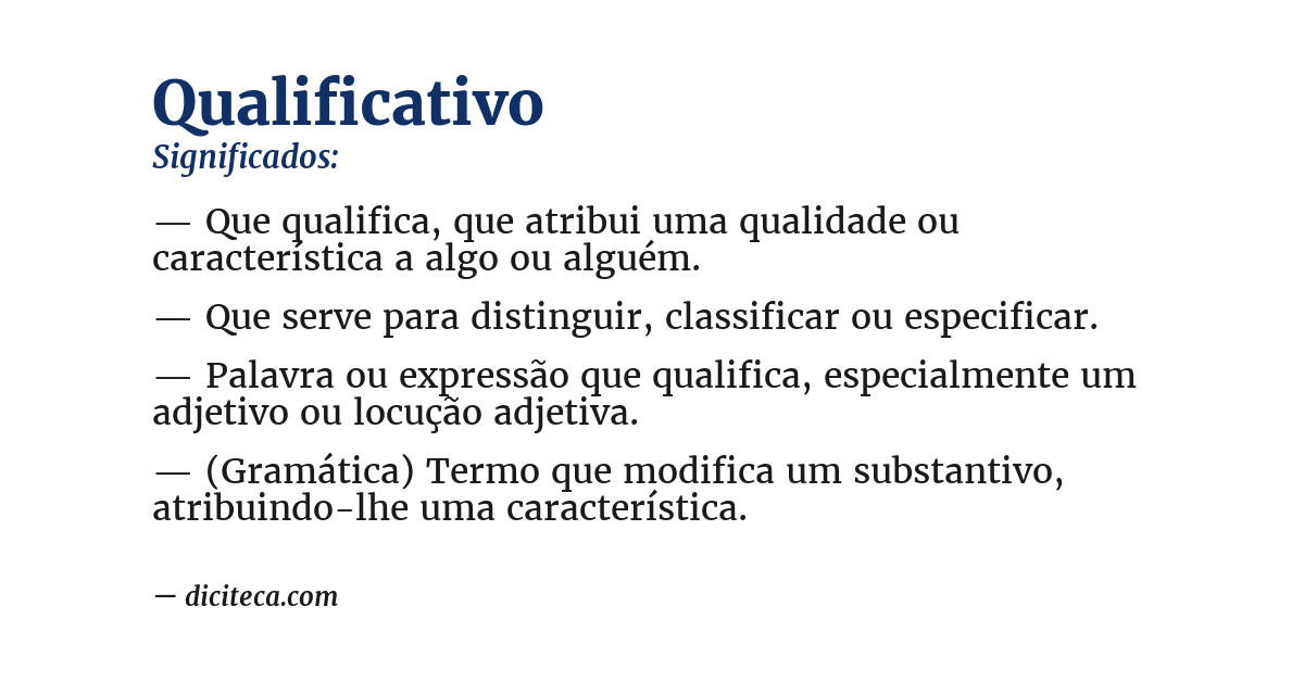 Significado de qualificativo