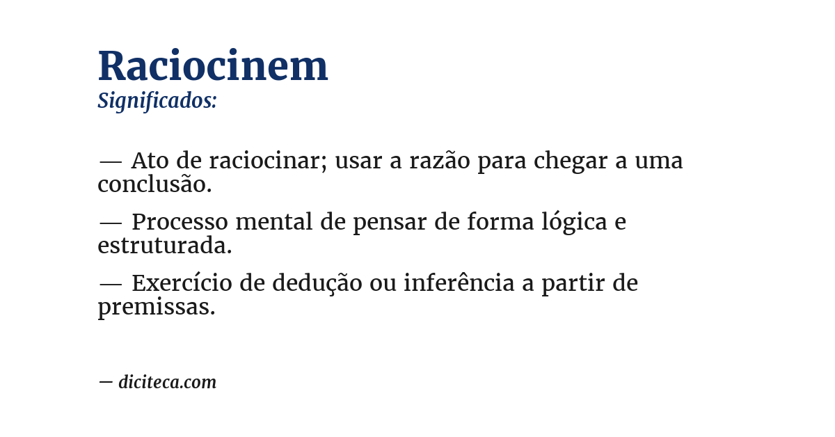 Significado de raciocinem