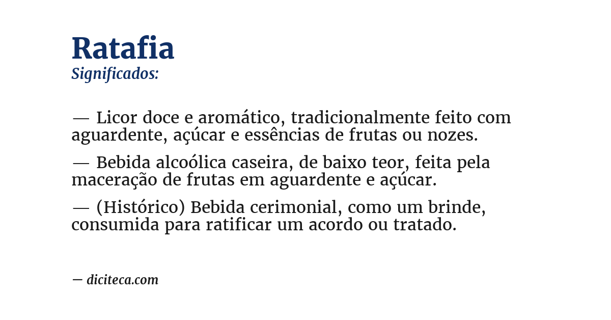 Significado de ratafia