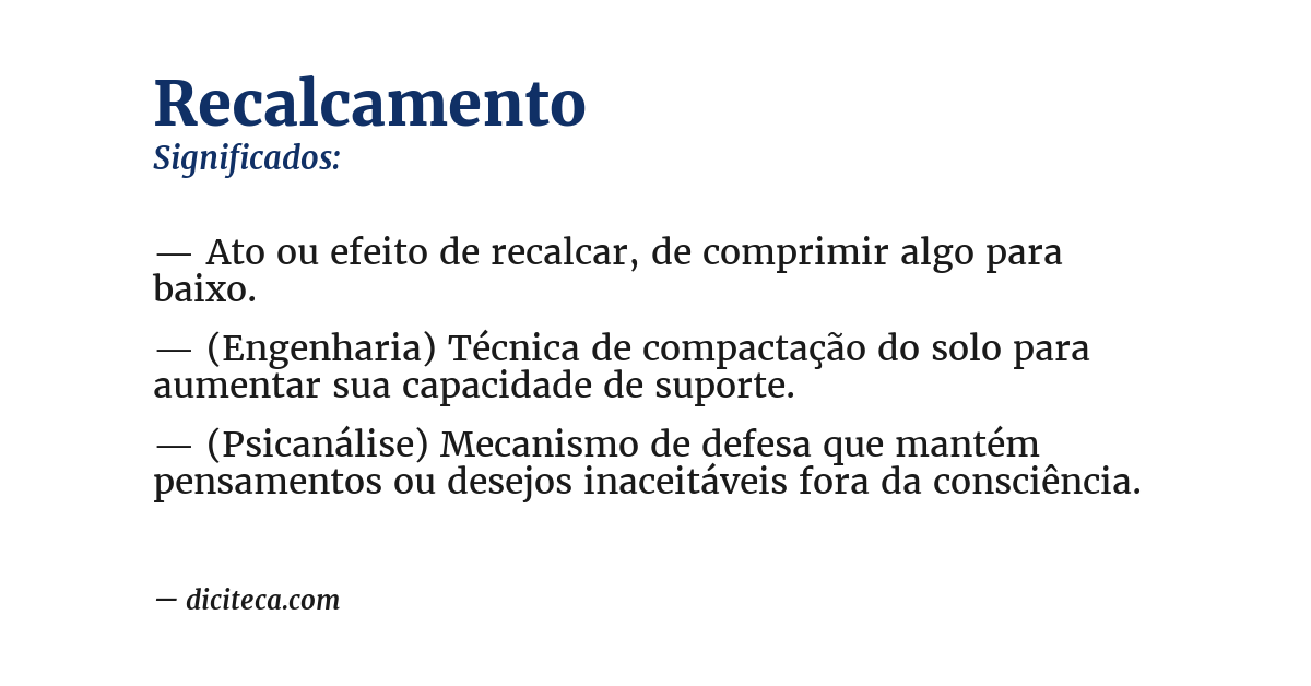 Significado de recalcamento