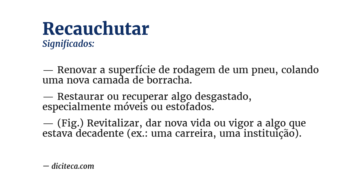 Significado de recauchutar