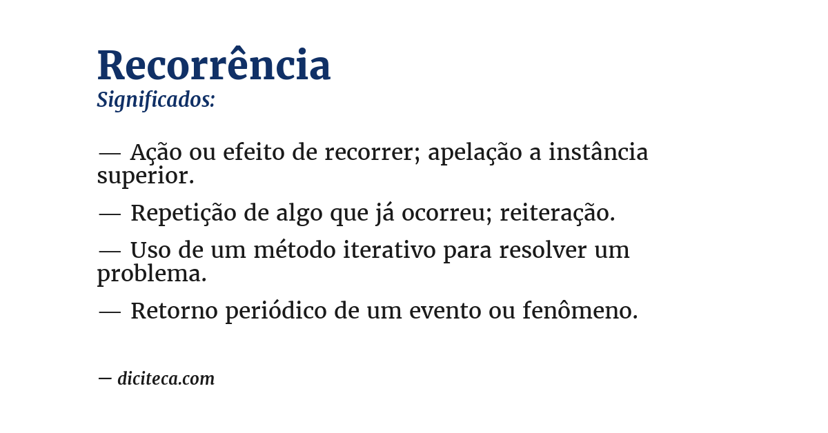 Significado de recorrência