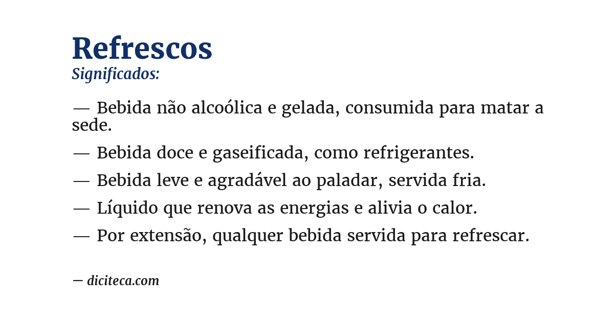 Significado de refrescos