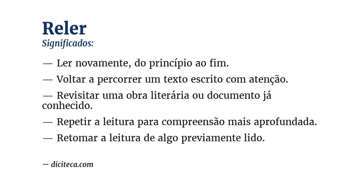 Significado de reler