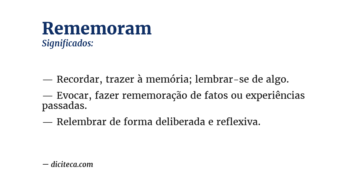 Significado de rememoram