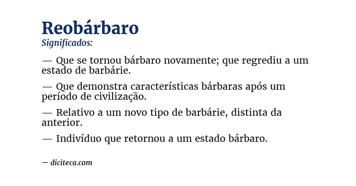 Significado de reobárbaro
