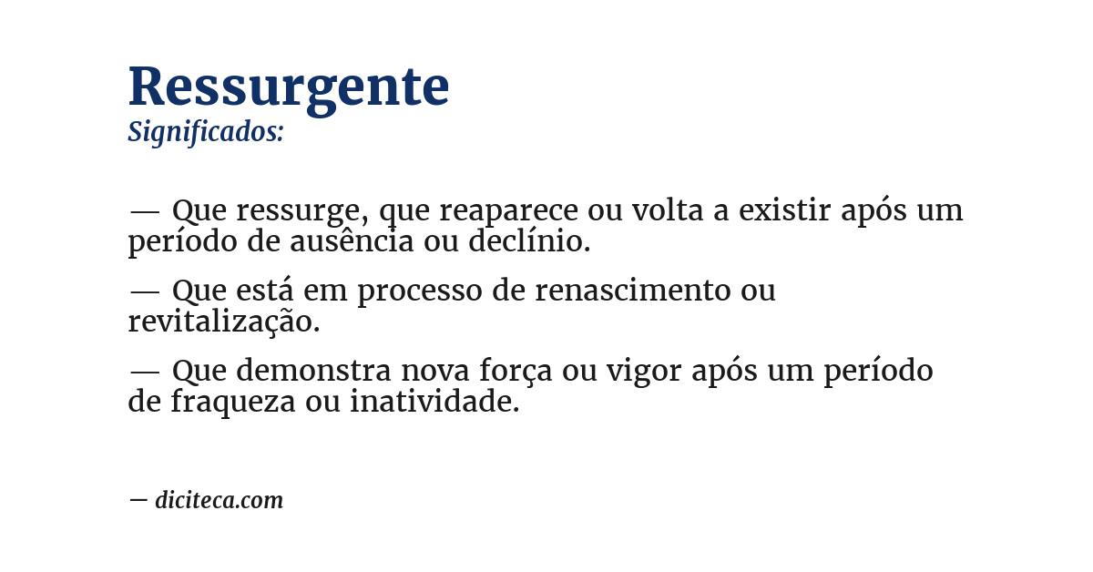 Significado de ressurgente