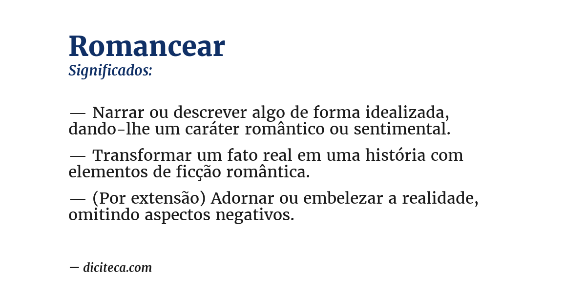Significado de romancear