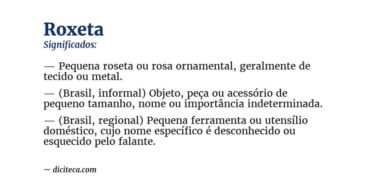 Significado de roxeta