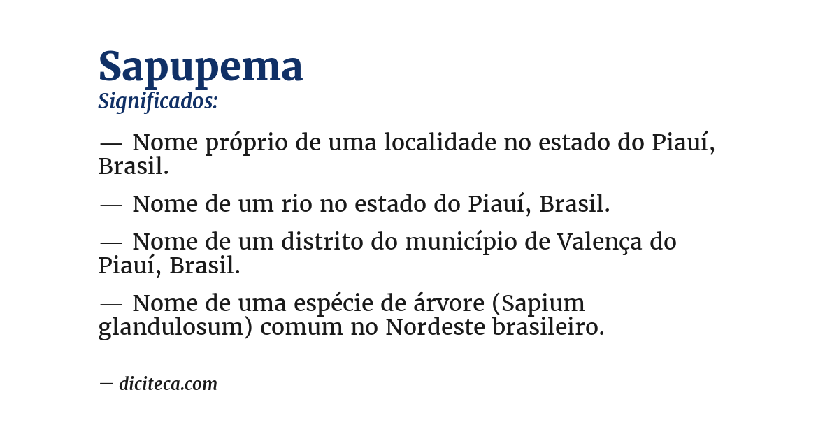 Significado de sapupema