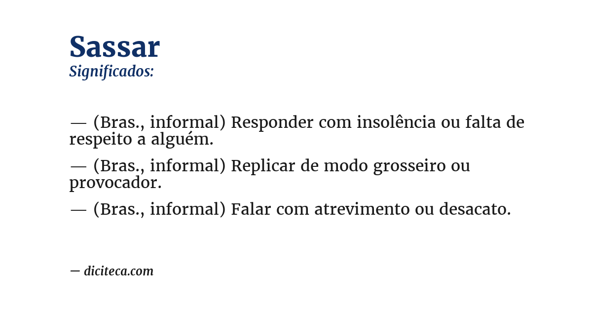 Significado de sassar
