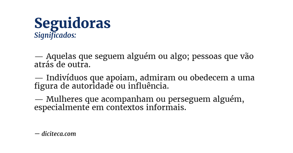 Significado de seguidoras