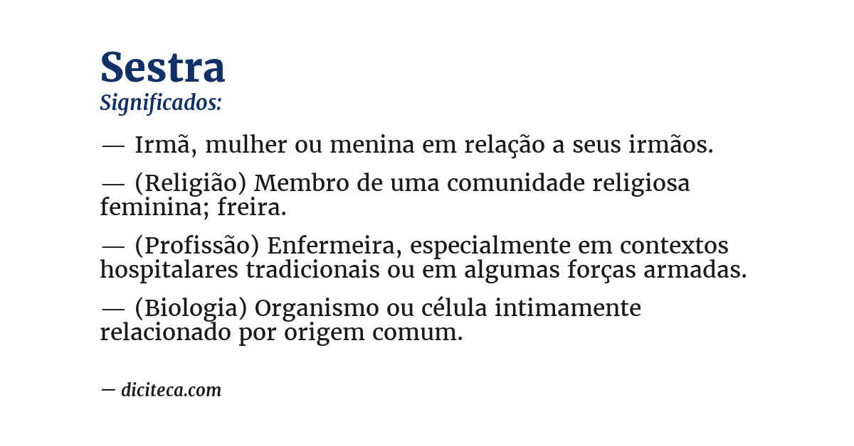 Significado de sestra
