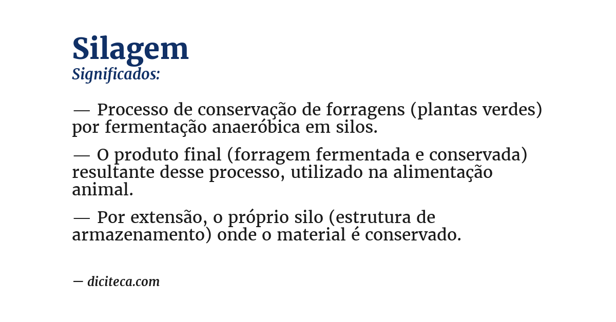 Significado de silagem