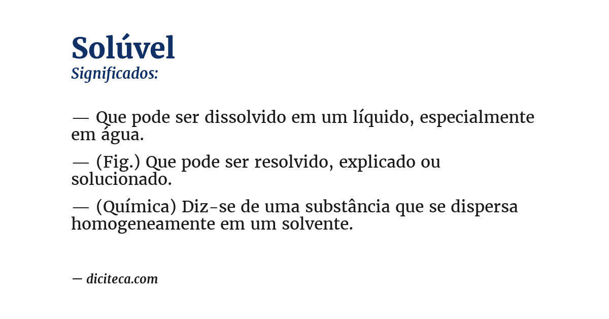 Significado de solúvel