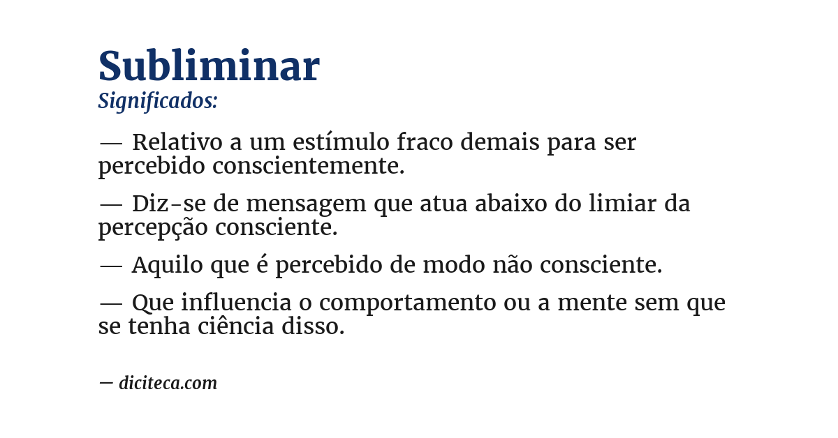 Significado de subliminar