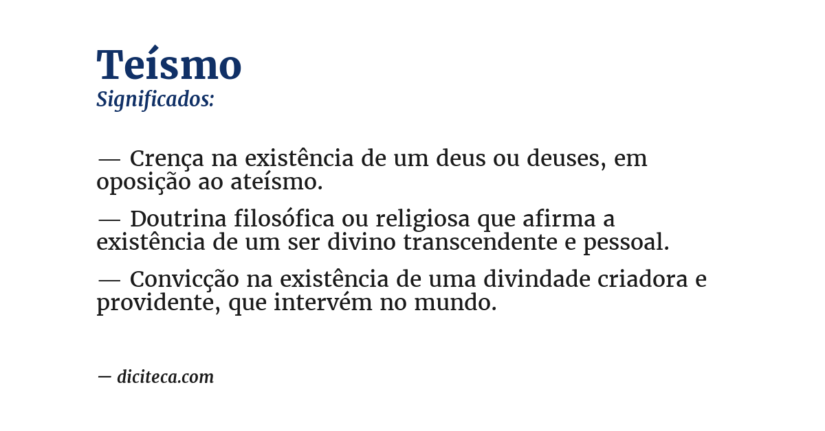 Significado de teísmo
