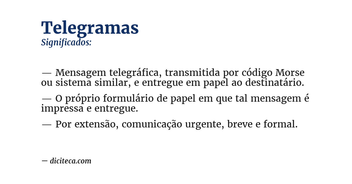 Significado de telegramas