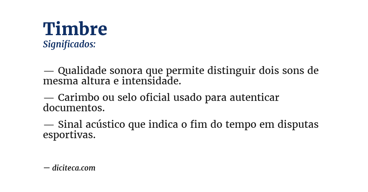 Significado de timbre