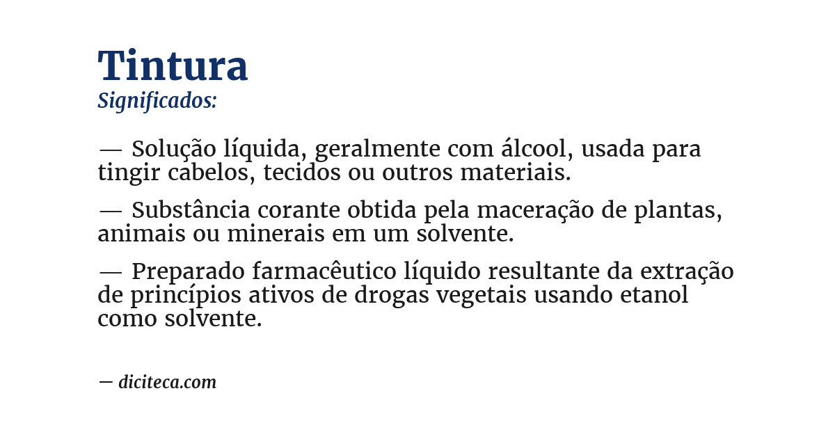 Significado de tintura