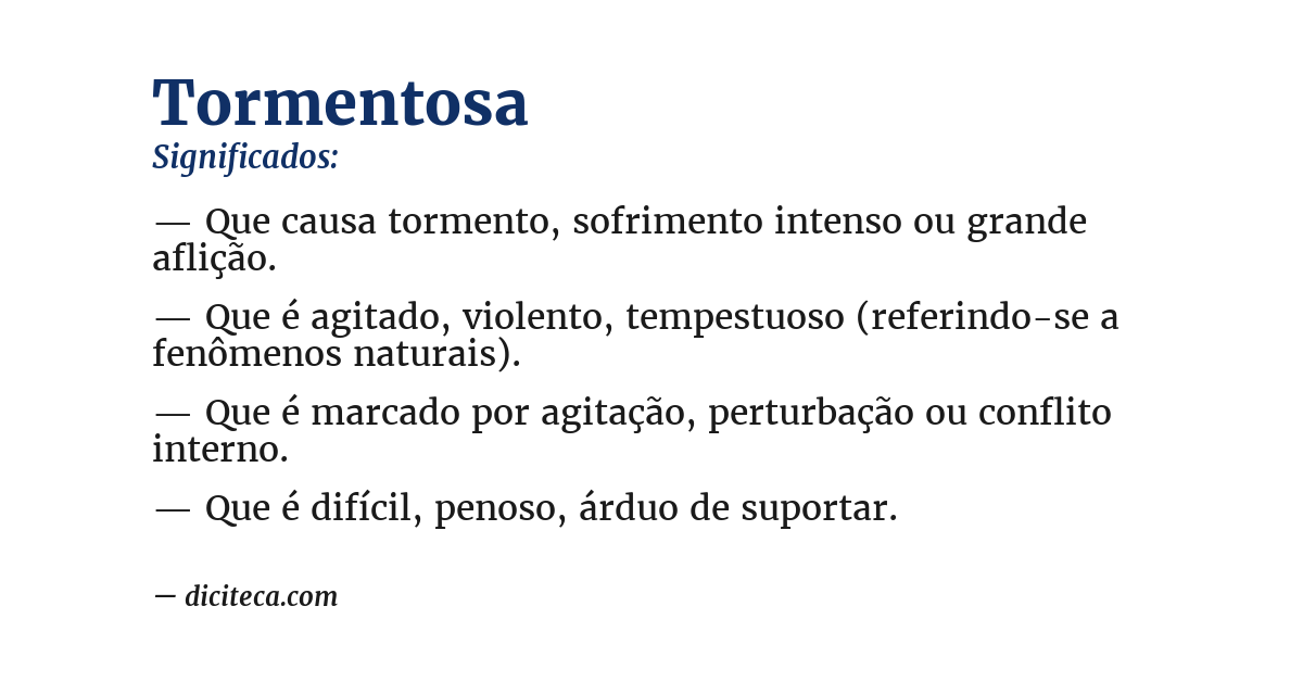 Significado de tormentosa