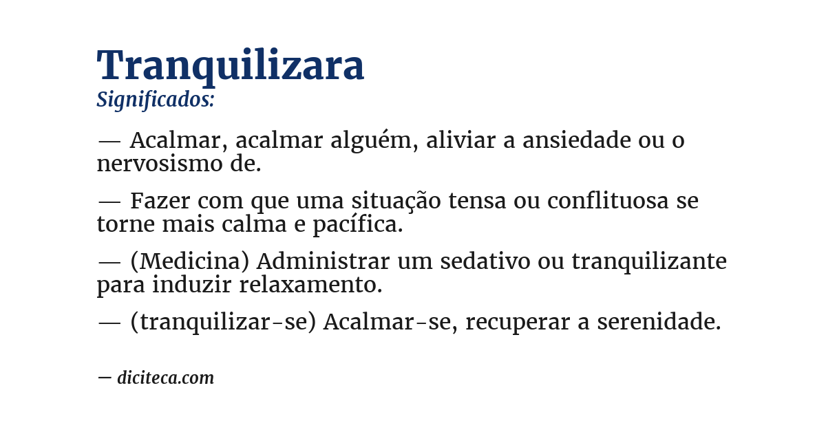 Significado de tranquilizara