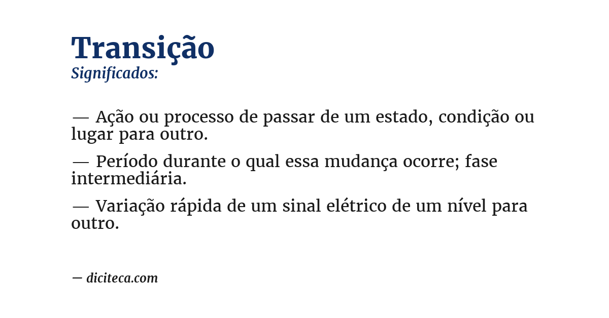 Significado de transição