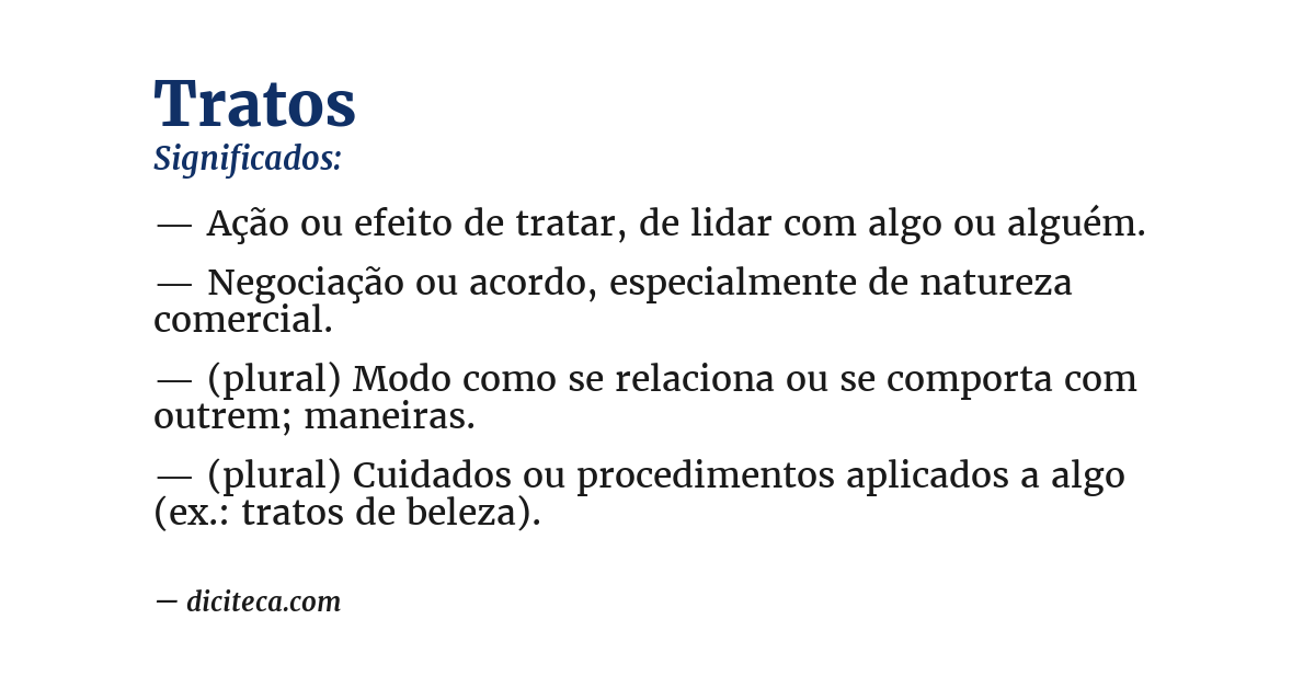 Significado de tratos