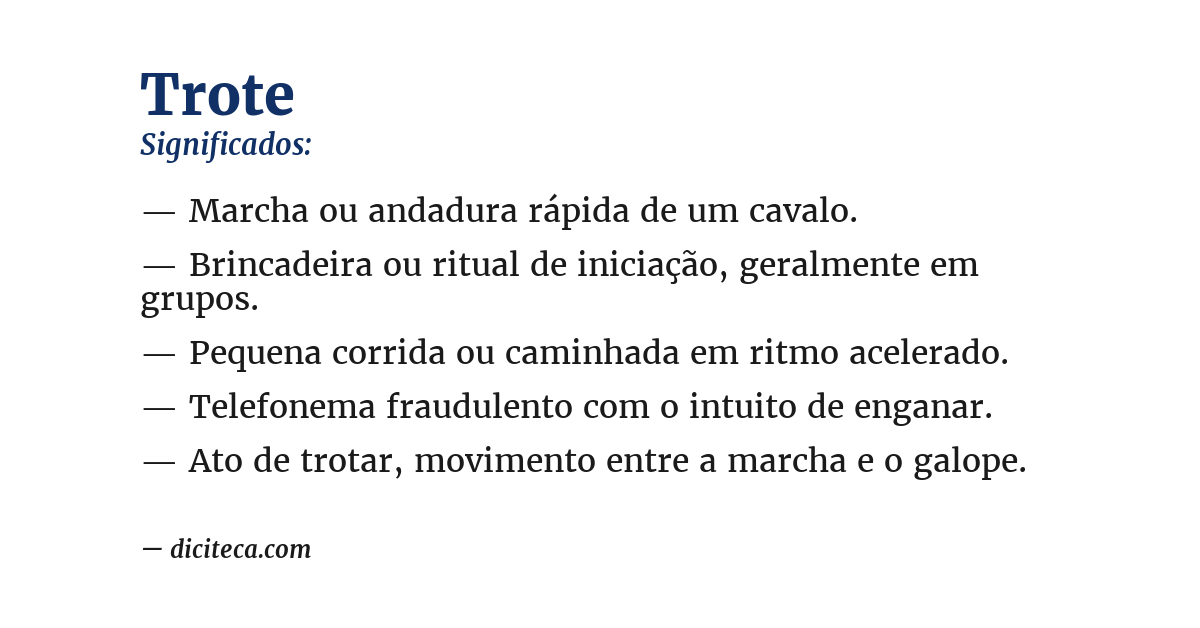 Significado de trote