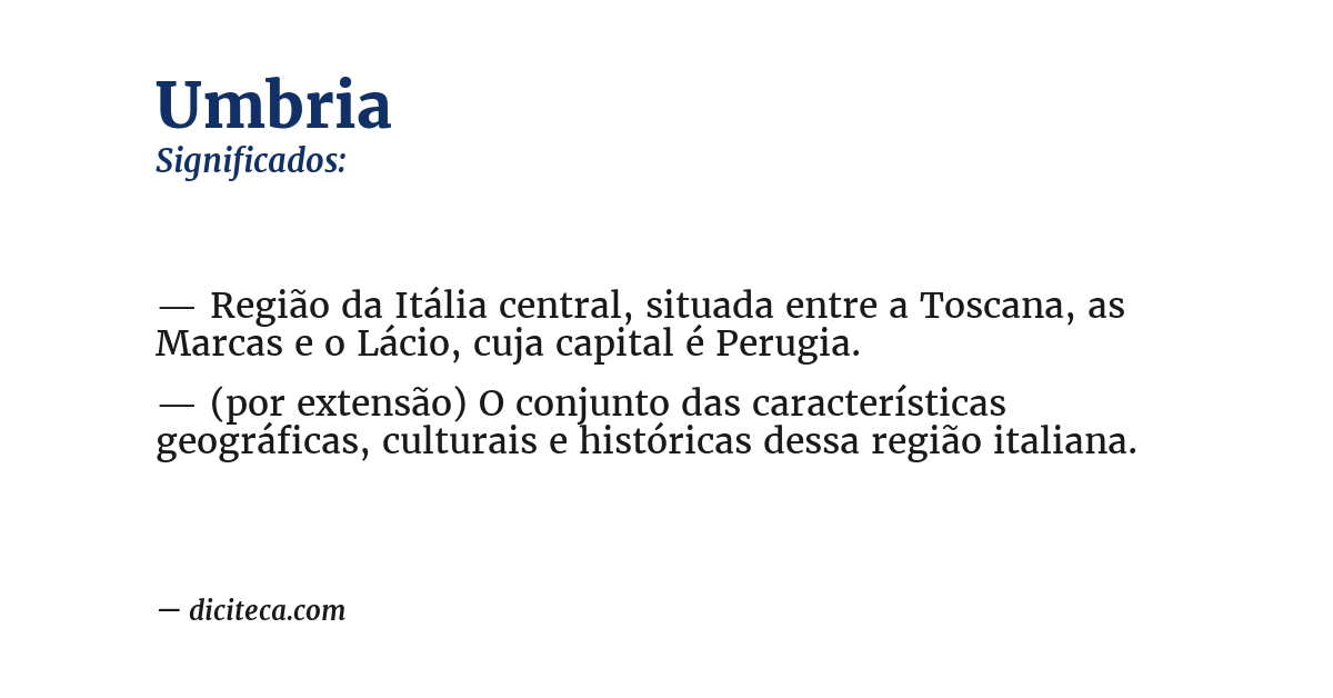Significado de umbria