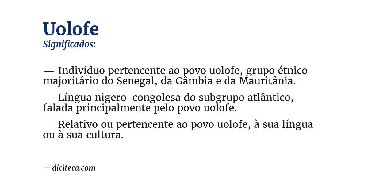 Significado de uolofe