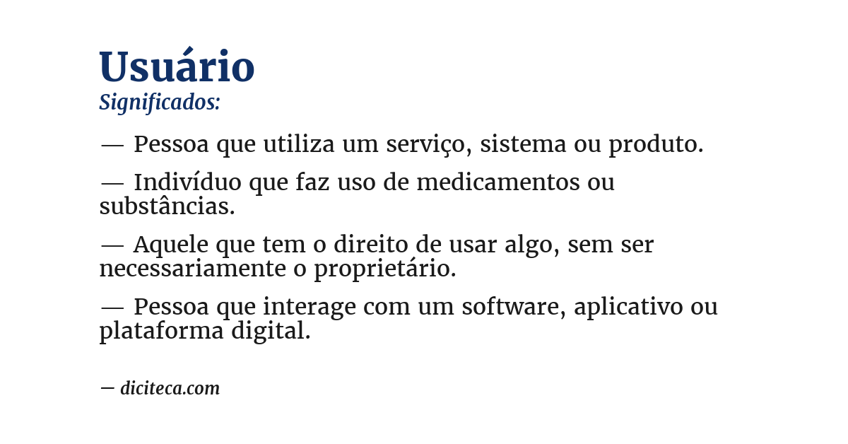 Significado de usuário