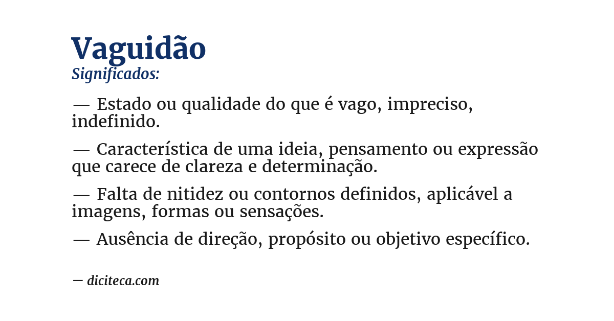 Significado de vaguidão