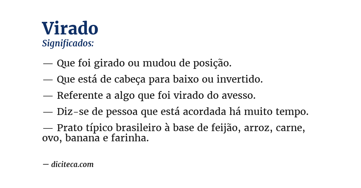 Significado de virado
