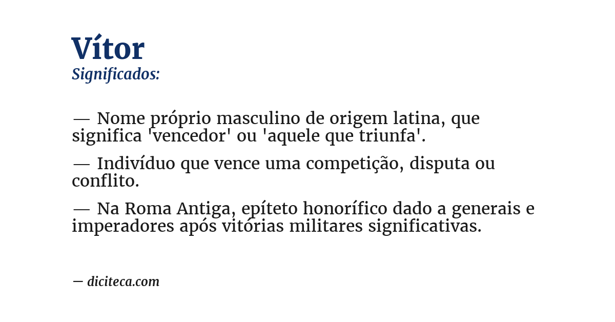 Significado de vítor