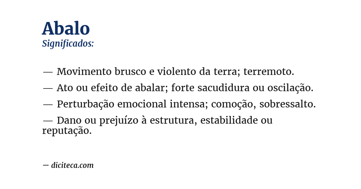 Significado de abalo