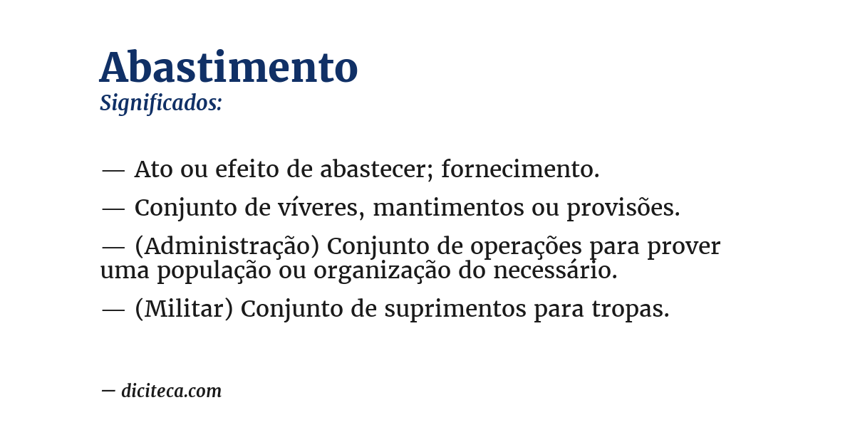 Significado de abastimento