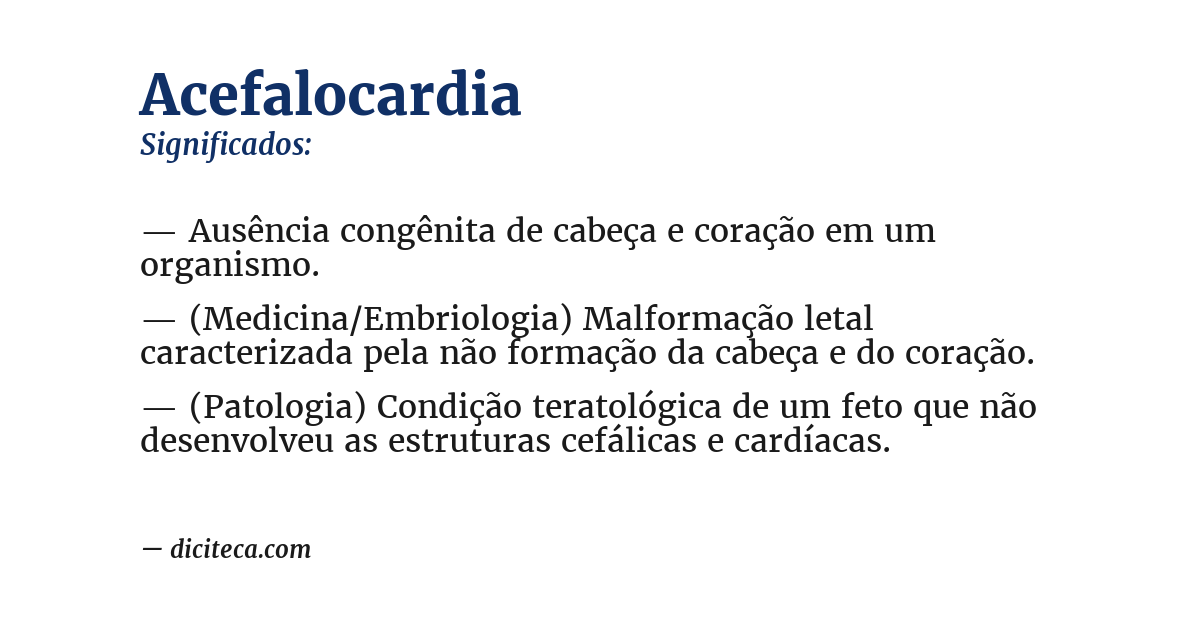 Significado de acefalocardia