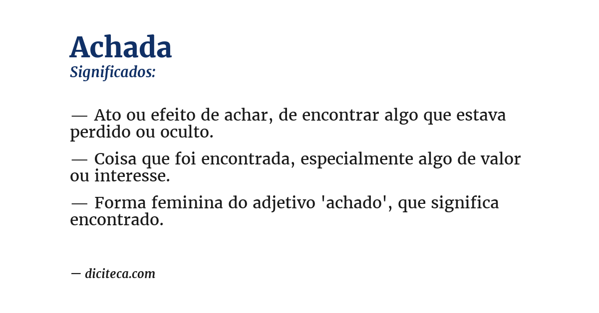 Significado de achada