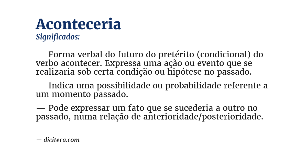 Significado de aconteceria